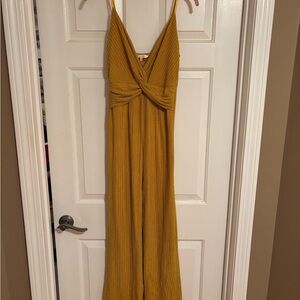 Yellow Spaghetti Strap Jumpsuit